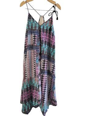Anthropologie Akemi and Kin Trapeze Patchwork Multi-Color Dress size Small Beach